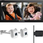 6.86” Dual Car Camera Baby Monitor, 1080P Baby Car Camera with IR Night Vision, 150° Wide Angle, USB Powered, Easy to Install, Real-Time Rear Seat Monitoring, Safety for Kids and Newborns