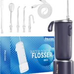 Dental Water Flosser Cordless for Teeth, 4 Modes Water Pick Flosser for Teeth Cleaning and Flossing, IPX7 Waterproof Portable Oral Irrigator with 5 Jet Tips for Adults & Sensitive Gums