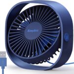 EasyAcc USB Small Desk Fan, Slumber Pod Fan [360°Rotatable Head &Powerful ] 3 Speeds Portable Personal Table Travel Fan for Sleeping Desk Cruise Ship Dorm Bedroom Office (No Battery)