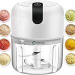 250ML Electric Garlic Chopper, Mini Portable Veggie Choppers, Garlic Grinder Masher Onion Chopper, Blender to Vegetable, Wireless Food Processor for Ginger, Chili, Fruit, Meat, etc