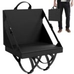 Stadium Seats with Back Support – Folding bleacher Chair for Beach and Camping – Portable Bleachers Cushions for Adults and Kids – Foldable Outdoor Lawn Bench for Camp (Black)