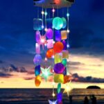 Toodour Solar Decorative Lights Outdoor, Colorful Shells Lights Gifts for Mom Grandma Women Wife Girls, Solar Wind Chimes Outside Decorative Mobile Lights for Holiday Garden Porch Yard Window Decor