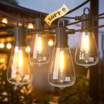 Kawaya 50FT Outdoor String Lights – Outside LED Patio Light with 25+2 Shatterproof Vintage Edison Bulbs – 2700K Dimmable IP65 Waterproof Hanging Lighting for Yard Porch Deck Balcony Bistro Cafe Party