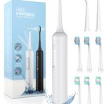 Electric Toothbrush with Water flosser, 3 in 1 Teeth Cleaning Kit with 7 Modes, Electric Toothbrush and flosser Combofor Adults, Water Flosser Portable for Travel and Home (White)