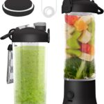 SSKAWorldwide Portable Blender – 21oz Smoothie Blender Rechargeable Small Blender with 6 Blades Personal Blender for Home Office Gym Sports and Travel (Black)