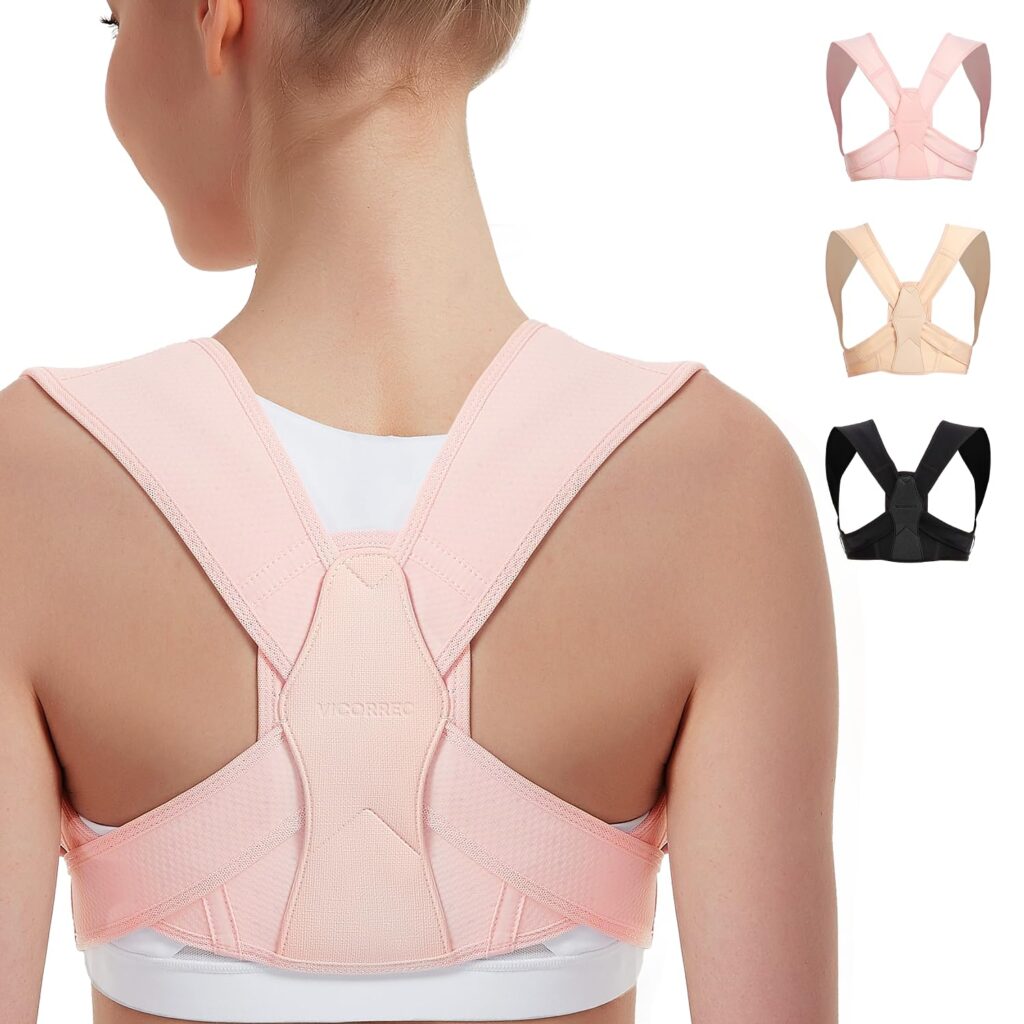 Posture Corrector for Women and Men, Adjustable Upper Back Brace for Clavicle Support and Providing Pain Relief from Neck, Shoulder, and Upper Back (S/M)