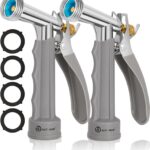 AUTOMAN Full Size Garden Hose Nozzle 2 Pack, High Pressure Pistol Grip Water Nozzle Sprayer with Threaded Front, Adjustable Spray Water Flow for Washing Car, Cleaning Ground, Watering Plants