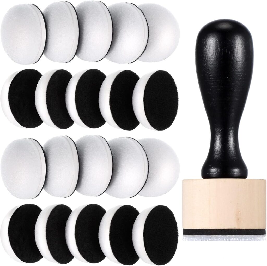 21 Packs Mini Round Ink Blending Tool with Foams Set 2.7 Inch Including 20 Pcs Replacement Refill Sponge Domed Foam Pads Art Supplies for Distressing Blending and More