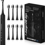 Sonic Electric Toothbrush for Adults,Rechargeable 240 Days Battery Life with 2500mAH Large Capacity, 8 Pack Quality Brushheads,3 Classic Brushing Modes,2 Min Smart Timer Battery Toothbrush,Black