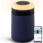 BLUEAIR Purifier for Bedroom – Mini Restful – Sunrise Clock with HEPASilent Filtration and Wake Up Light – Cleans Air and Supports Circadian Rhythm – USB-C and App Connectivity, Blue