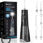 Water Flosser Teeth Pick: 300ML & LED Display 5 Modes Rechargeable Dental Flossers for Braces,Sensitive Gums, Portable Flossing for Teeth Cleaning, IPX7 Waterproof Cordless for Home Travel Use