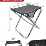 16in Tall Camping Stool, Folding Stool with Carry Bag, Aluminum Alloy Bracket, 1.5lbs Lightweight, Load Capacity to 200lbs, for Travel, Hiking, BBQ, Fishing, Beach