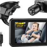 Itomoro Baby Car Camera USB Plug, 4.3″ HD Car Baby Monitor with Camera Night Vision, Safety Seat Baby Car Mirror for Rear Facing 5 Mins Easy Installation