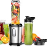 Electric Smoothie Blender, Powerful Small Blender with 2 Portable 20oz Tritan blender Bottles, BPA-Free Personal Blender with 4 Stainless Steel Blades, Mixer Smoothie Maker for Shakes and Smoothies