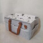 HOME FOR EACH Diaper Caddy With Lid, Organizer for New Mom Gifts, Newborn Essentials, Registry Search, Gift Basket, Must Haves Travel Bag