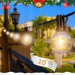 10FT LED Outdoor String Lights – Waterproof Patio Lights Shatterproof G40 Edison Globe Bulb, Connectable Hanging Outdoor String Lighting for Indoor Backyard Yard Gazebo Porch Party Decor – SOLROS