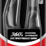 Colgate 360 Vibrate Charcoal Battery Operated Toothbrush Pack, Soft with 1 AAA Battery Included, Black, 2 Count