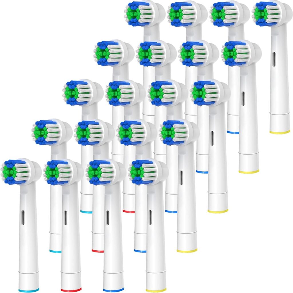 Replacement Toothbrush Heads Compatible with Oral-B Braun, 20 Pcs Professional Electric Toothbrush Brush Heads for Oral B Replacement Head Refill Pro 500/1000/1500/3000/3757/5000/7000/7500/8000