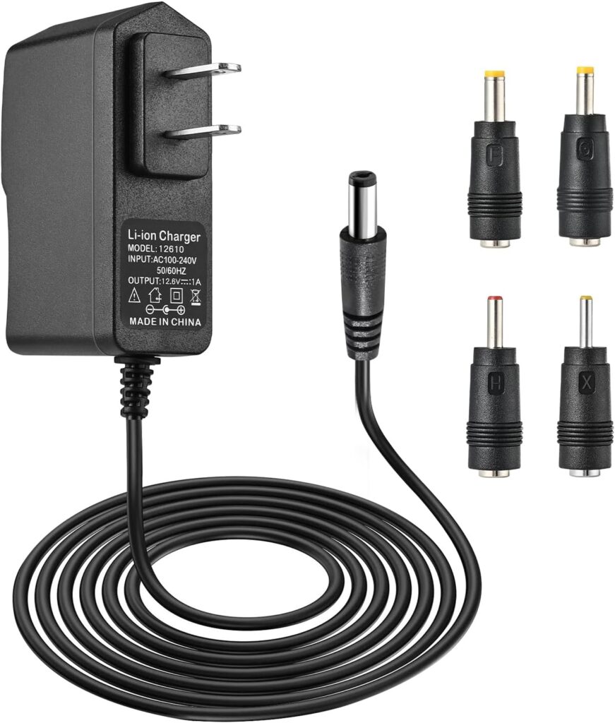 12v Massage Gun Charger 12v ~ 12.6v 1.0A Charger for 12.6v (Universal 12V) Massage Gun Power Cord Switch Power Supply (Cable 1.5m/5FT)