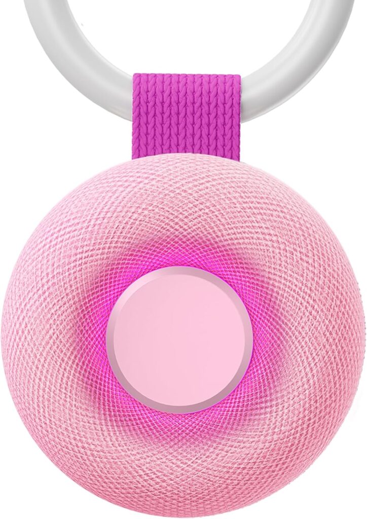 Portable Sound Machine – White Noise Sound Machine for Baby, Travel Donut Sound Machine for Sleep, 15 Soothing Sounds & 7 Colors Night Light, Breathing, Baby Shusher, Registry Gift, Pink