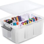 Citylife 17 QT Plastic Storage Bins Clear Storage Box with Lids Multipurpose Stackable Storage Containers for Organizing Tool, Craft, Crayon