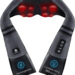 Etekcity Cordless Neck & Back Massager with Heat, Deep Tissue Shiatsu, Rechargeable Shoulder Pain Relief Wearable, 8 Nodes, 3 Intensities, Bi-Directional, 180-Min Battery, Soft PU Leather, Best Gift