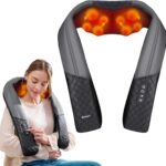 KINGJOY Neck and Shoulder Massager with Heat, 2025 Upgarded 4D Shiatsu Neck and Back Massager with 16 Massage Nodes for Back, Shoulder, Legs, Pain Relief & Tension Relief, Gifts for Women/Men/Mom/Dad
