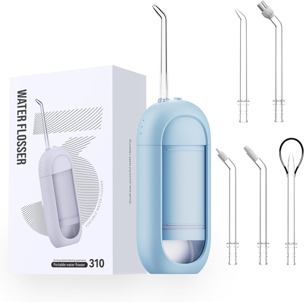 Water Dental Flosser – yayisheng, Portable Cordless Oral Irrigator 3 Modes & 150ML Pull-Out Type Detachable Tank, 6 Jet Tips, IPX7 Waterproof