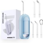 Water Dental Flosser – yayisheng, Portable Cordless Oral Irrigator 3 Modes & 150ML Pull-Out Type Detachable Tank, 6 Jet Tips, IPX7 Waterproof