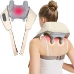 4D Deep Cordless Tissue Kneading Neck Massage with Heating Function, Shiatsu and Shoulder Massage Pillow,Back and Leg Pain Relief, Body Muscle Pain Relief, Gifts for Men Women