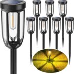 Solar Lights Outdoor 8 Pack, Solar Pathway Lights, Solar Lights Outdoor Waterproof IP65, Bright Auto On/Off Driveway Patio Light, Solar Garden Lights Landscape Lighting for Walkway Lawn Yard