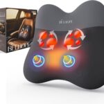 Shiatsu Back Massager with Heat,Percussion Massage Cordless Back Massage for Pain Relief Deep Tissue.4D Kneading Massage,Gift for Men Women Parents Relaxation at Christmas Office Car,Grey