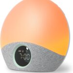 Momcozy Wake Up Light Baby Sound Machine, Adult White Noise Machine with Dimmable Night Light, 30 Soothing Sleep Sounds 7 Colors, Alarm Clock for Heavy Sleepers, Bedroom