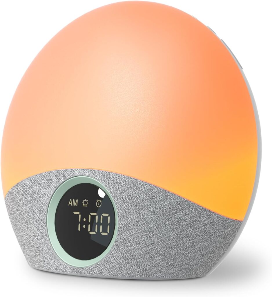 Momcozy Wake Up Light Baby Sound Machine, Adult White Noise Machine with Dimmable Night Light, 30 Soothing Sleep Sounds 7 Colors, Alarm Clock for Heavy Sleepers, Bedroom