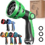 Garden Hose Nozzle – 10 Adjustable Patterns Metal High Pressure Hose Nozzle, Garden Hose Spray Nozzle with Thumb Control Design, Hose Sprayer for Garden & Lawns Watering, Cleaning, Pets & Car Washing