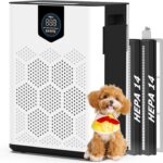 DAYETTE Air Purifiers for Home Large Room Up to 3000 Ft² with 2xH14 HEPA Filters, Air Purifiers for Pets Bedroom with Washable PreFilters, 2 TIMES Purification Speed In Turbo Mode for Dust, Hair, Odor