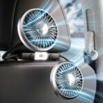 360 Hose Cooling Fan for Car Backseat Kids Baby Rear Facing, Portable USB Car Fan for Vehicle SUV RV Pickup Truck Headrest – Powerful 3-Speed LED Light
