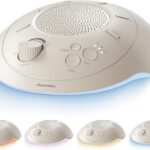 Homedics Sleep Better Portable Sound Machine, Night Light,12 Soothing Sounds Including White Noise, Rain, and Thunderstorm, Ultra-Portable Design, Auto-Off Timer, Ideal for Travel & Baby Sleep, Cream