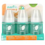 Evenflo Feeding Balance+ Bottles, Standard, 0+ Months, Slow Flow, 3 Bottles, 4 oz (120 ml)