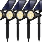 InnoGear Solar Lights Outdoor Waterproof Solar Garden Light for Outside Yard Landscape Lighting Pathway Spot Lights Spotlight Wall Light Auto On/Off, Pack of 4 (Warm White)