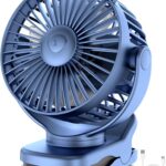 Clip on Fan, Rechargeable Portable Fan with 2000mAh Battery Operated, Small Fan with Powerful Clip Design, 3 Wind Speed, 360° Rotation, Ultra-Low Noise Level Personal Fan for Travel
