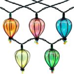 Multicolor Outdoor String Lights with 10 Bulbs, 11FT Connectable UL Listed Backyard Patio String Lights Hanging Indoor Outdoor for Patio Garden Gazebo Bistro Party Wedding