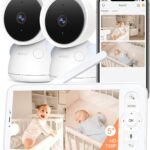 ARENTI Baby Monitor with 2 Cameras, 2K/3MP WiFi 6 Camera and Audio, 5-inch Wireless Screen, Smartphone App, Super Night Vision, Crying Detection, Auto Tracking, Temp&Humidity Sensor (D3 Set)