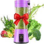 Cordless Personal Size Portable Blender – 12 Oz Blender for Smoothies and Shakes with BPA Free Traveling Juice Cup, 6 Blades for Powerful Blending, Suit for Sports/Travel/Home
