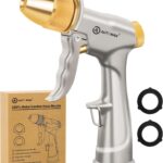 AUTOMAN Garden Hose Nozzle Sprayer – High Pressure 100% Metal Water Spray Nozzle With 4 Patterns – Heavy Duty for Watering Plants, Lawns, Washing Cars & Pets