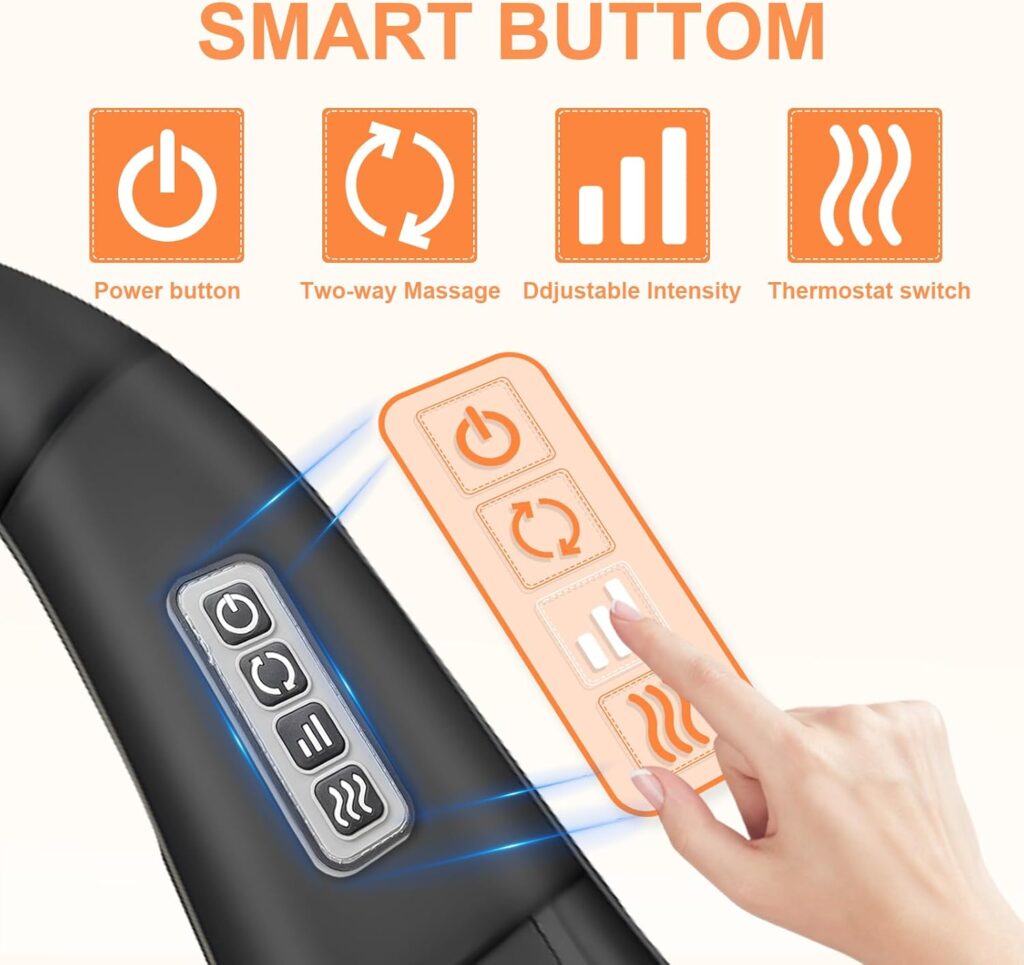 White Elephant Gifts for Adults,Neck Massager,Christmas Gifts for Women Men – Shiatsu Back and Neck Massager,Shoulder Massager Deep Tissue with Heat,Electric 4D Massage Pillow(NOT Cordless)