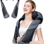 Upgraded Shiatsu Neck and Back Massager with Heat, Premium Massage Tools for Shoulder, Belly, Waist and Legs, Electric Neck and Back Massager for Pain Relief Deep Tissue, Perfect Gifts for Dad and Mom