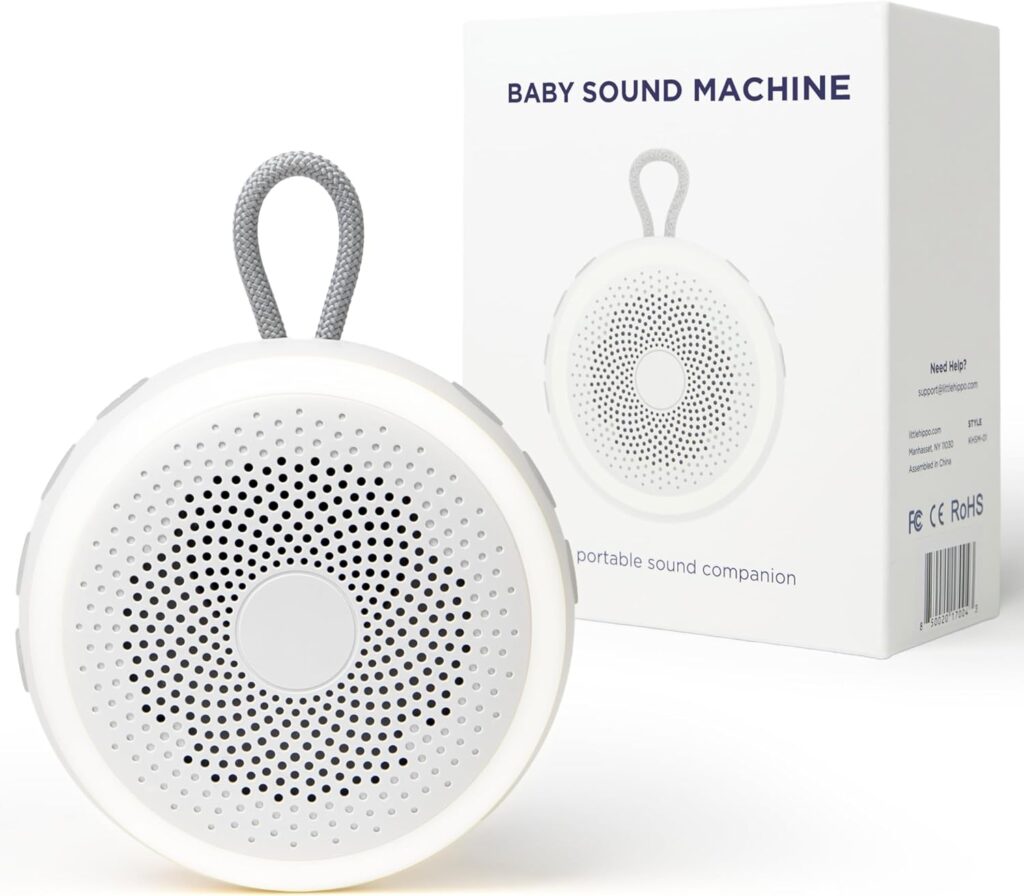 LittleHippo White Noise Machine | Portable Sound Machine for Babies, Kids, Adults | Sleep Soother | 19 Soothing Sounds | Long Battery Life | Travel, Registry, Baby Shower, Gift
