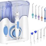 H2ofloss® Dental Water Flosser for Teeth Cleaning with 13 Multifunctional Tips&800ml Capacity, Professional Countertop Oral Irrigator Quiet Design(HF-9)