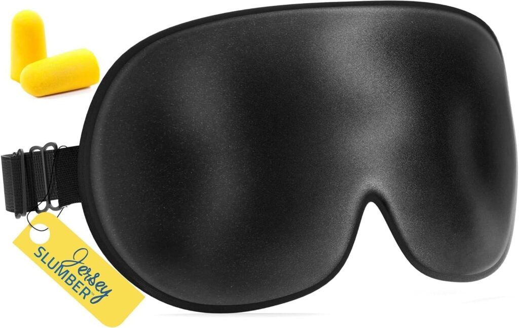 100% Silk Sleep Mask for A Full Night’s Sleep | Comfortable & Super Soft Eye Mask with Adjustable Strap | Works with Every Nap Position | Best Sleeping Aid/Blindfold/Gift, Blocks Light Jersey Slumber